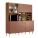 Cozinha Compacta Amora 10 Portas 2 Gavetas Amêndola Touch/Marsala - Demóbile