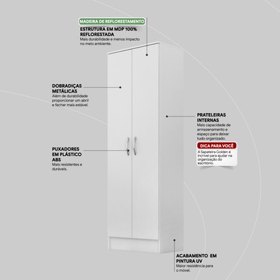 Sapateira Golden 2 Portas Branco - Demóbile