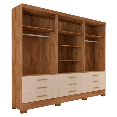 Guarda-Roupa Casal San Diego 6 Portas 9 Gavetas Canelato/Brilho - Panorama Móveis