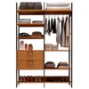 Closet Marselha 100% Mdf 2 Gavetas 8 Prateleiras Freijó/Preto - Panorama Móveis
