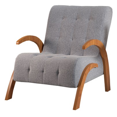 Poltrona Cecilia Mel/Linho Inox - Vian