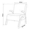 Poltrona Cecilia Mel/Linho Inox - Vian
