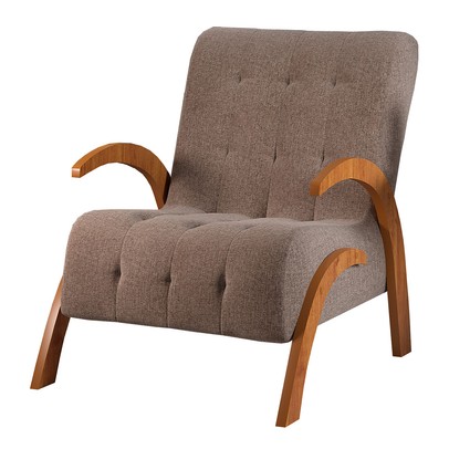 Poltrona Cecilia Mel/Linho Kaki - Vian