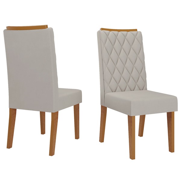 Kit 2 Cadeiras Crystal Mel/Veludo Marfim - Viero Móveis