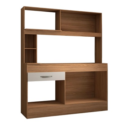 Cozinha Compacta São Paulo 4 Portas 1 Gaveta Cinamomo/Off White - Panorama Móveis