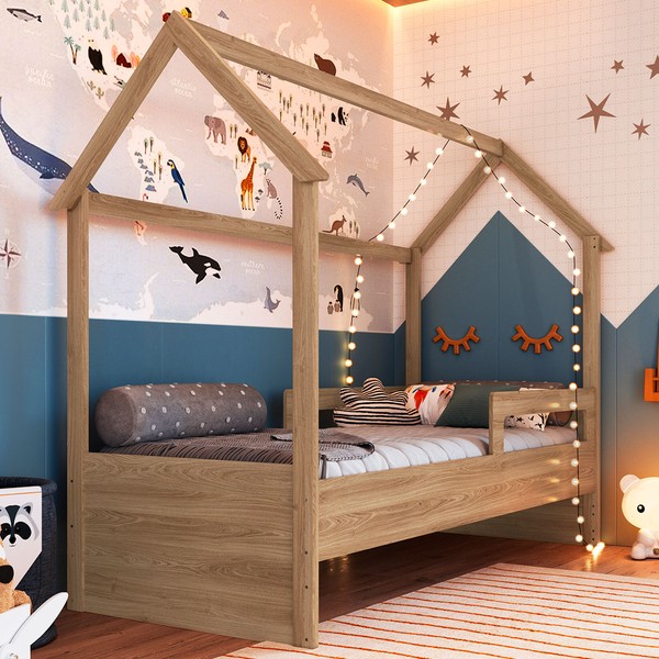 Cama Infantil Montessoriana Soninho Oak - Panorama Móveis