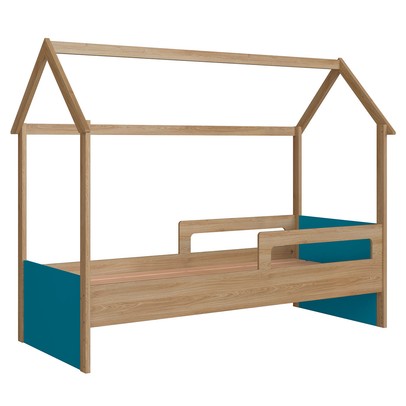 Cama Infantil Montessoriana Soninho Oak/Azul - Panorama Móveis