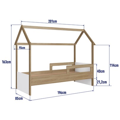 Cama Infantil Montessoriana Soninho Oak/Branco - Panorama Móveis