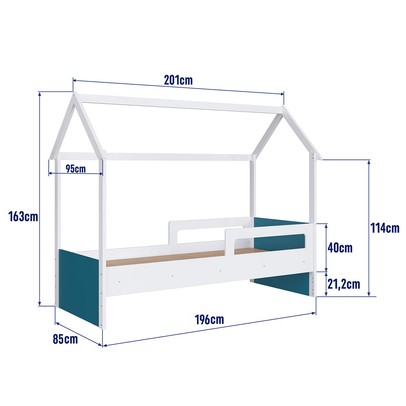 Cama Infantil Montessoriana Soninho Branco/Azul - Panorama Móveis