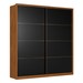 Guarda-Roupa Casal Belga 2 Portas 3 Gavetas Nogueira Touch/Preto Prime Tx - Demóbile
