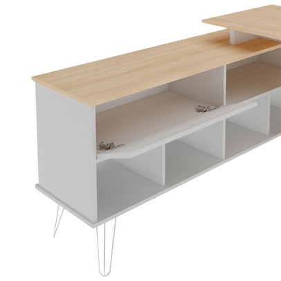 Mesa Escrivaninha Dubai 1 Porta Carvalho/Branco - Artany