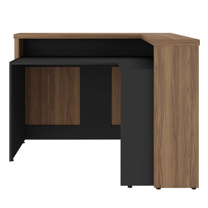 Armário para Escritório Atendimento Nogal/Preto Y37 - Artany Móveis