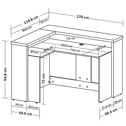 Armário para Escritório Atendimento Freijó/Branco Y37 - Artany Móveis