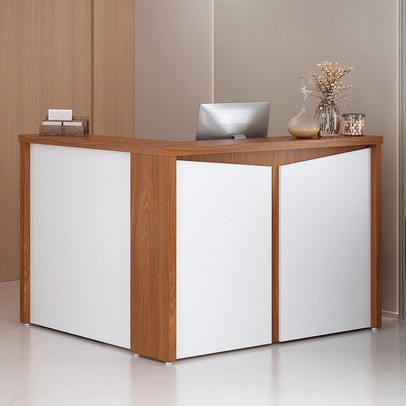 Armário para Escritório Atendimento Freijó/Branco Y37 - Artany Móveis