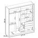 Guarda-Roupa Casal Belga 2 Portas 3 Gavetas com Espelho Nogueira Touch/Preto Prime Tx - Demóbile