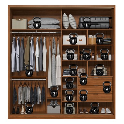 Guarda-Roupa Casal Belga 2 Portas 3 Gavetas com Espelho Nogueira Touch/Preto Prime Tx - Demóbile