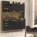 Cozinha Compacta Pratice 6 Portas 2 Gavetas Carvalho/Preto - Panorama Móveis
