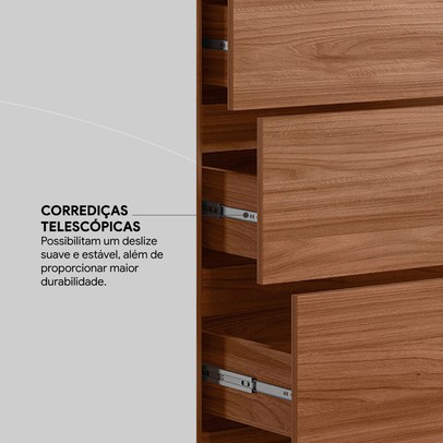 Guarda-Roupa Casal Atrice 6 Portas 6 Gavetas Nogueira Touch - Demóbile