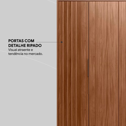 Guarda-Roupa Casal Atrice 6 Portas 6 Gavetas Nogueira Touch - Demóbile