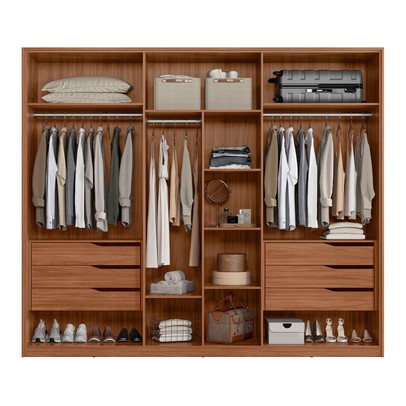 Guarda-Roupa Casal Atrice 6 Portas 6 Gavetas Nogueira Touch - Demóbile