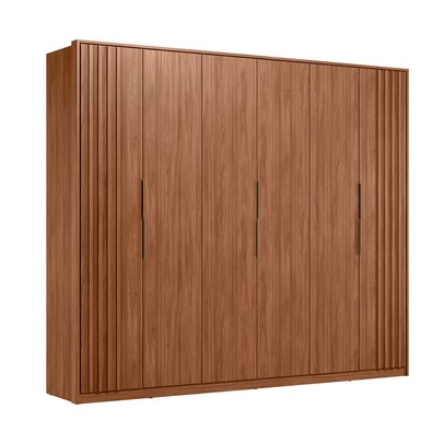 Guarda-Roupa Casal Atrice 6 Portas 6 Gavetas Nogueira Touch - Demóbile