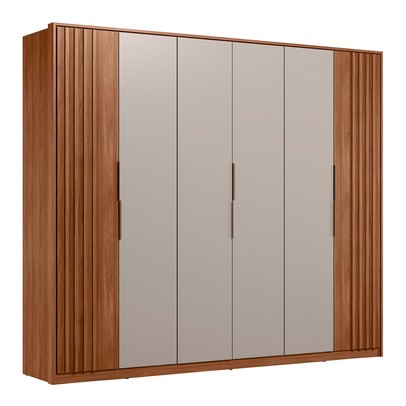 Guarda-Roupa Casal Atrice 6 Portas 6 Gavetas Nogueira Touch/Nude Prime Tx - Demóbile