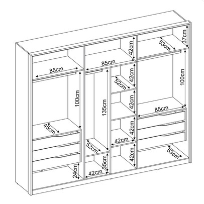 Guarda-Roupa Casal Atrice 6 Portas 6 Gavetas Nogueira Touch/Nude Prime Tx - Demóbile