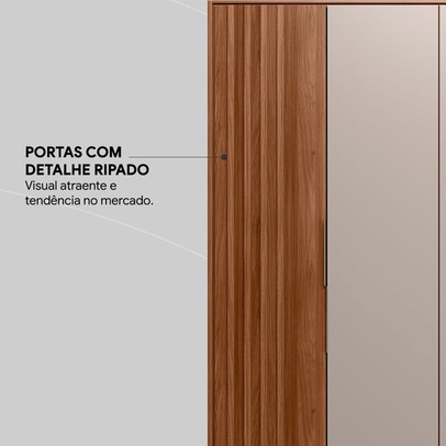 Guarda-Roupa Casal Atrice 6 Portas 6 Gavetas Nogueira Touch/Nude Prime Tx - Demóbile