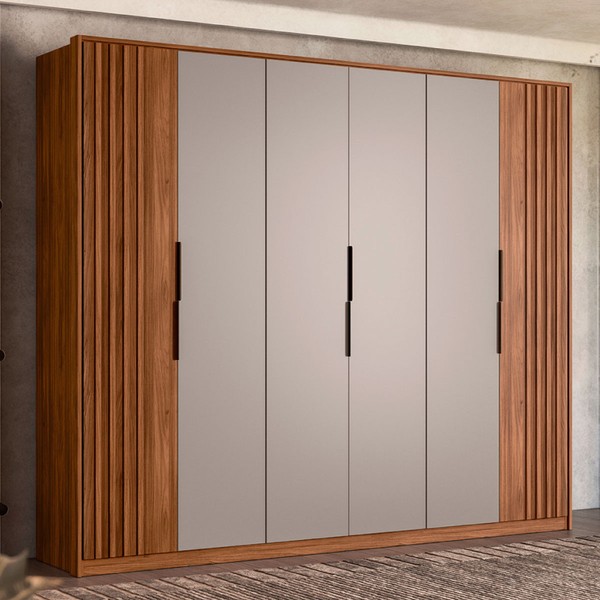 Guarda-Roupa Casal Atrice 6 Portas 6 Gavetas Nogueira Touch/Nude Prime Tx - Demóbile
