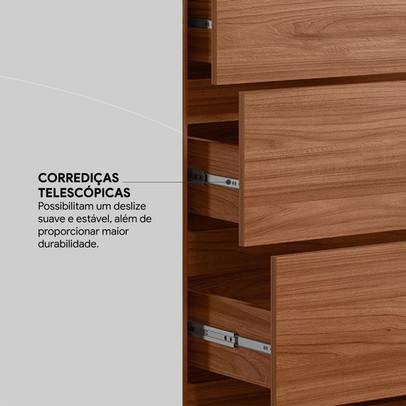 Guarda-Roupa Casal Atrice 6 Portas 6 Gavetas Nogueira Touch/Nude Prime Tx - Demóbile