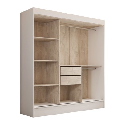 Guarda-Roupa Solteiro Toledo 3 Portas Espelhadas 2 Gavetas Branco - Panorama Móveis