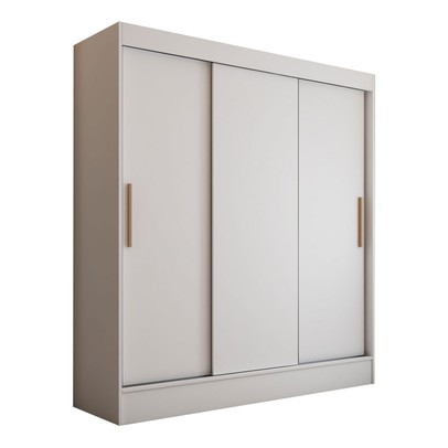 Guarda-Roupa Solteiro Atlanta 3 Portas de Correr 2 Gavetas Branco - Panorama Móveis