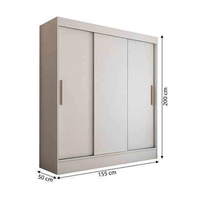 Guarda-Roupa Solteiro Atlanta 3 Portas de Correr 2 Gavetas Branco - Panorama Móveis