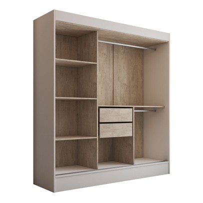 Guarda-Roupa Solteiro Atlanta 3 Portas de Correr 2 Gavetas Branco - Panorama Móveis