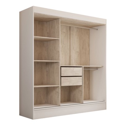 Guarda-Roupa Solteiro Dallas 3 Portas de Correr 2 Gavetas Branco - Panorama Móveis