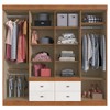 Guarda-Roupa Casal Dallas 8 Portas 4 Gavetas Castanho/Off White - Panorama Móveis