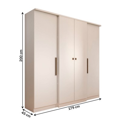 Guarda-Roupa Casal Kansas 4 Portas 2 Gavetas Branco - Panorama Móveis