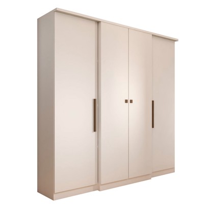 Guarda-Roupa Casal Kansas 4 Portas 2 Gavetas Branco - Panorama Móveis