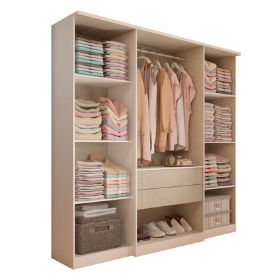 Guarda-Roupa Casal Kansas 4 Portas 2 Gavetas Branco - Panorama Móveis