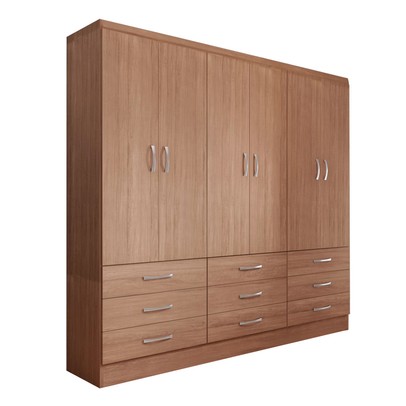 Guarda-Roupa Casal Madri 6 Portas 9 Gavetas Cinamomo - Panorama Móveis