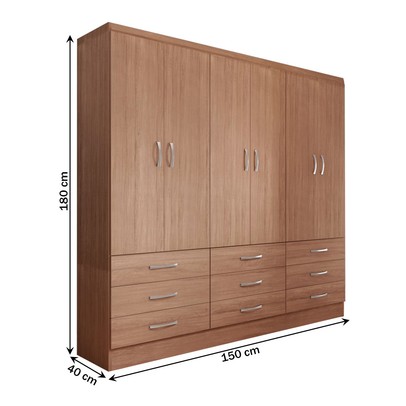 Guarda-Roupa Casal Madri 6 Portas 9 Gavetas Cinamomo - Panorama Móveis