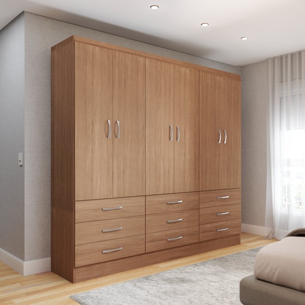 Guarda-Roupa Casal Madri 6 Portas 9 Gavetas Cinamomo - Panorama Móveis