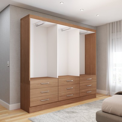 Guarda-Roupa Casal Madri 6 Portas 9 Gavetas Cinamomo - Panorama Móveis
