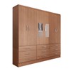 Guarda-Roupa Casal Madri 6 Portas 9 Gavetas com Espelho Cinamomo - Panorama Móveis