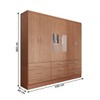 Guarda-Roupa Casal Madri 6 Portas 9 Gavetas com Espelho Cinamomo - Panorama Móveis