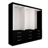 Guarda-Roupa Casal Madri 6 Portas 9 Gavetas com Espelho Preto - Panorama Móveis