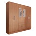 Guarda-Roupa Solteiro Vigo 6 Portas 3 Gavetas com Espelho Cinamomo - Panorama Móveis