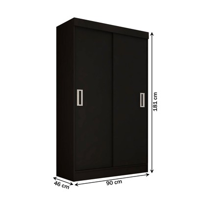 Guarda-Roupa Solteiro Cordoba 2 Portas de Correr Preto - Panorama Móveis