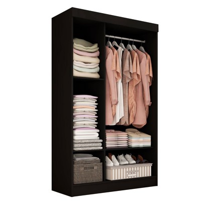 Guarda-Roupa Solteiro Cordoba 2 Portas de Correr Preto - Panorama Móveis