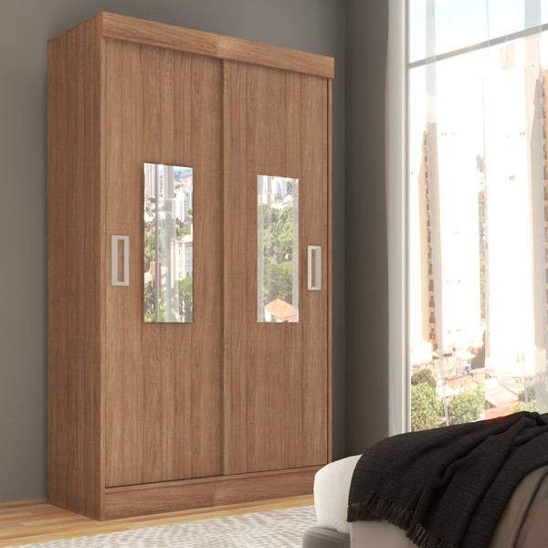 Guarda-Roupa Solteiro Cordoba 2 Portas com Espelho Cinamomo - Panorama Móveis